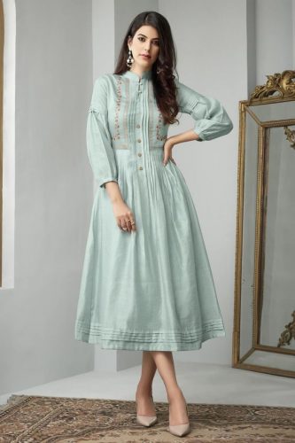 Indira 23152 Fancy Cotton Ethnic Wear Frock Style Kurti Size Set Designs