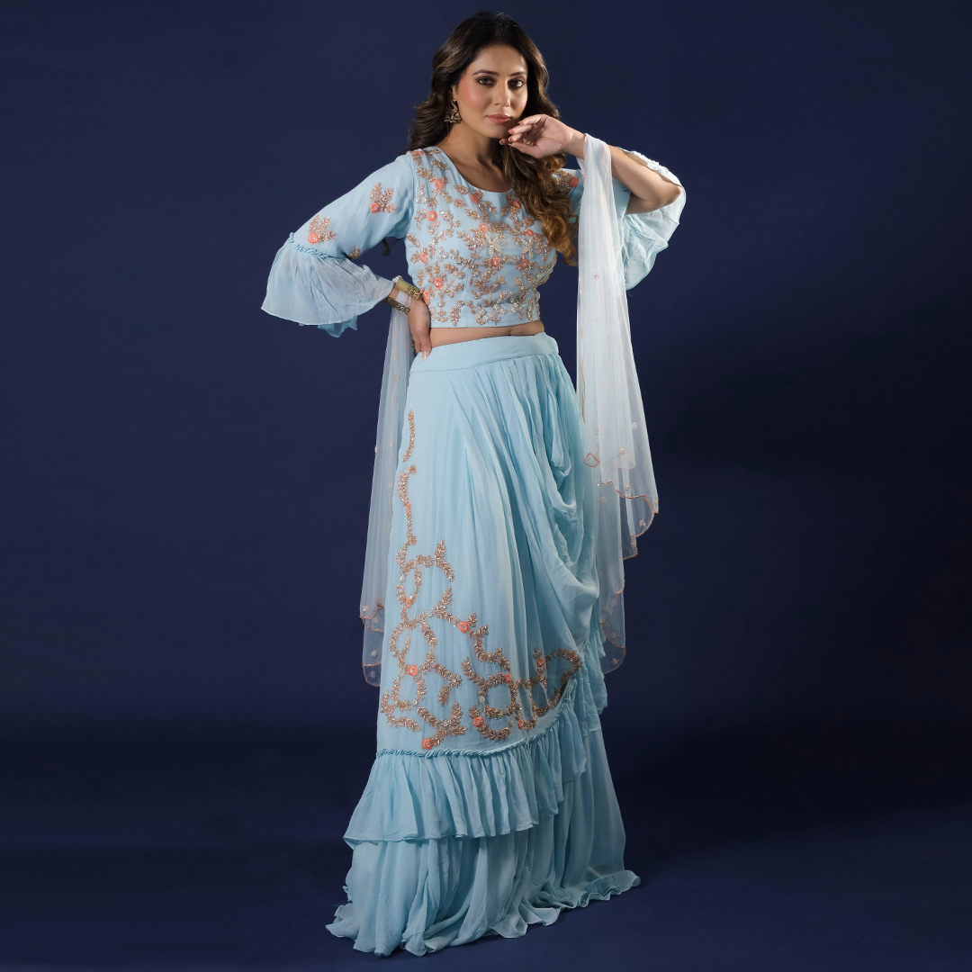 ruffle lehenga