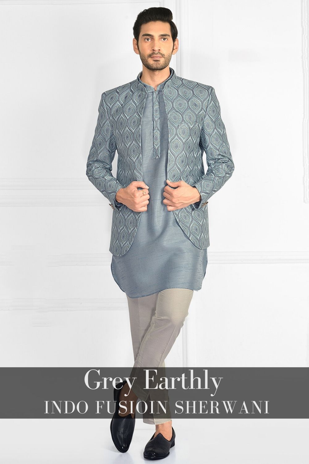 Grey Earthy tones wedding wear