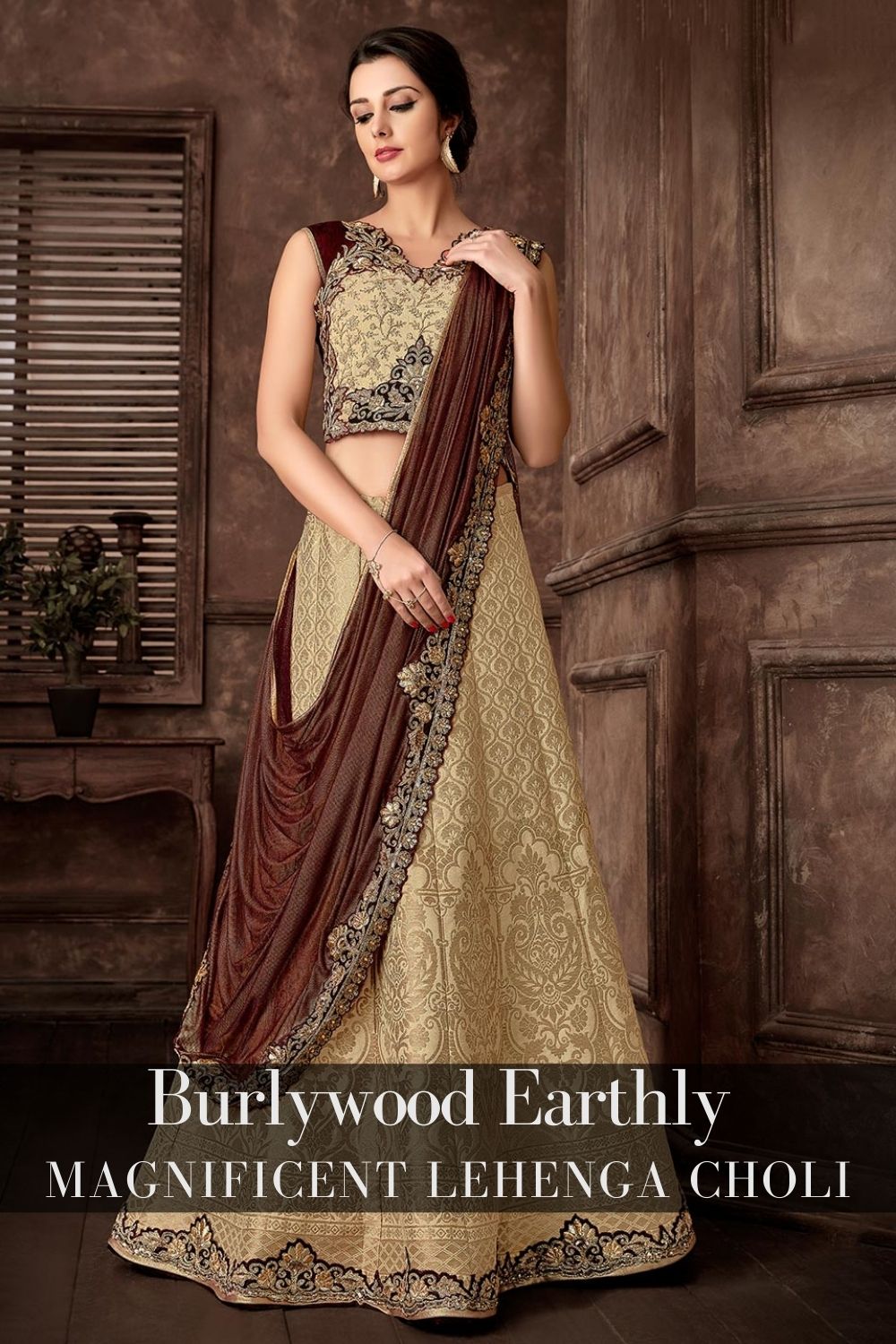 burlywood lehenga choli for parties