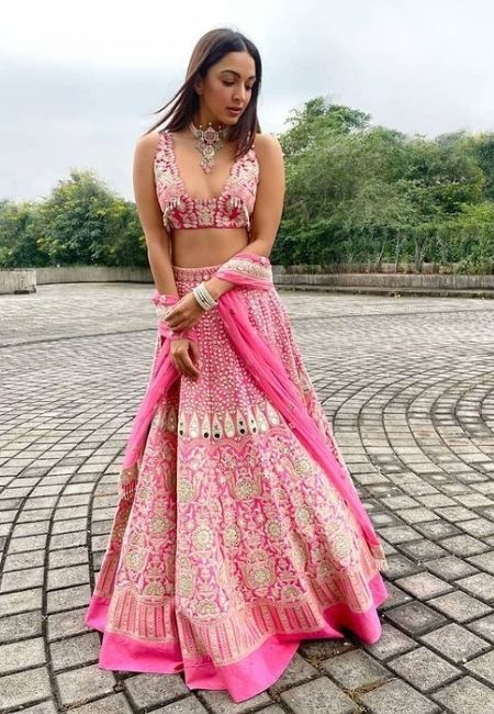 Pink wedding lehenga choli