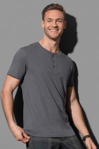 Henley or Y neck t-shirt for men