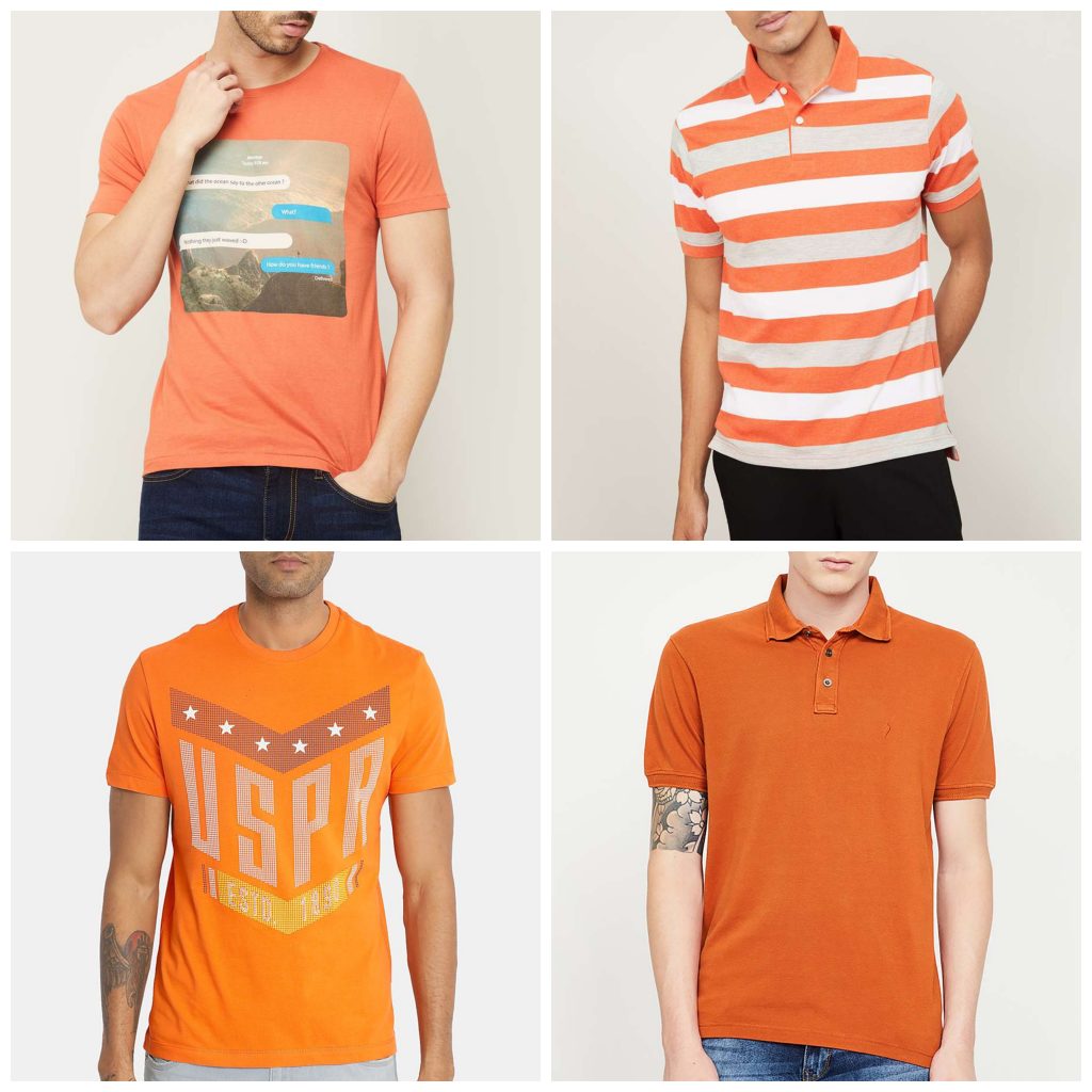 Orange t shirt for men