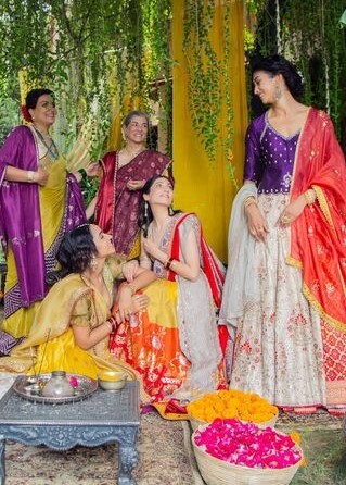 vibrant wedding outfits