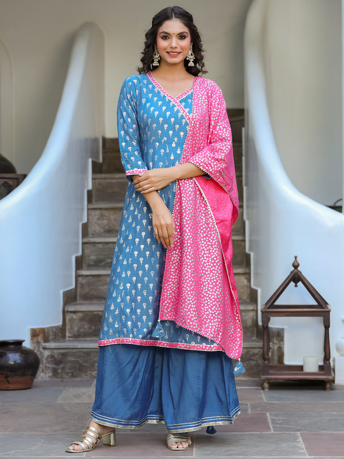 Rama Blue Raksha Bandhan Palazzo Set