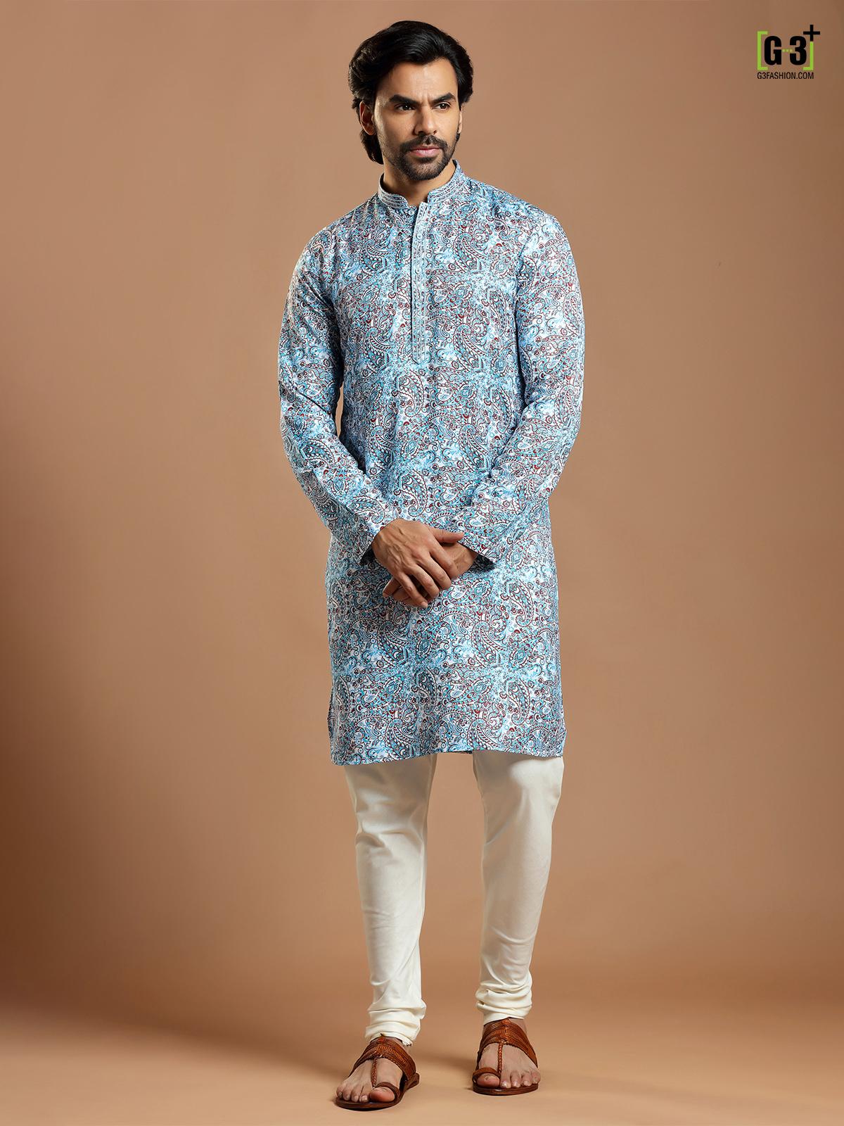 Printed pathani eid outfits for men