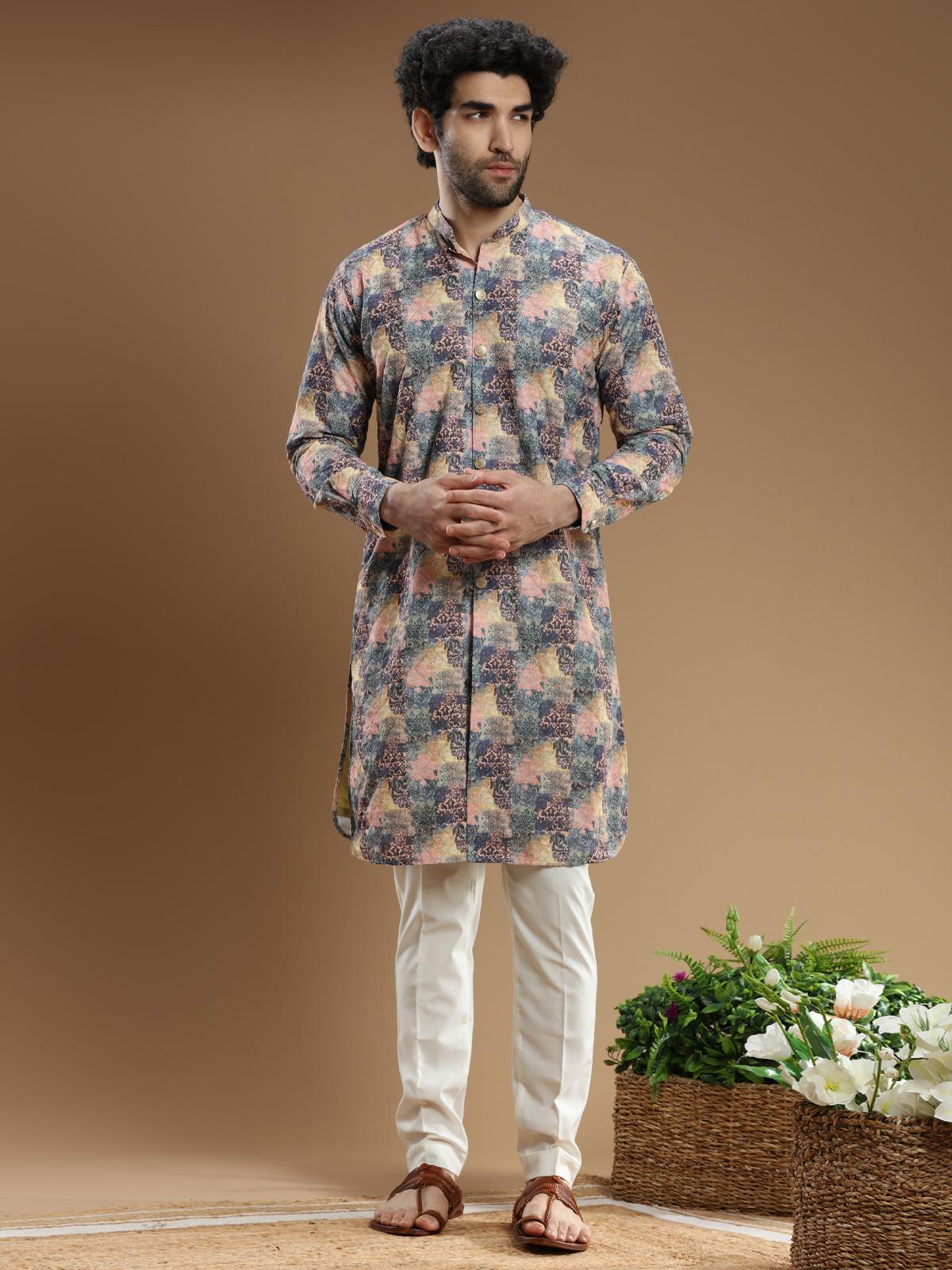 multi hued thread work kurta suit eid outfits