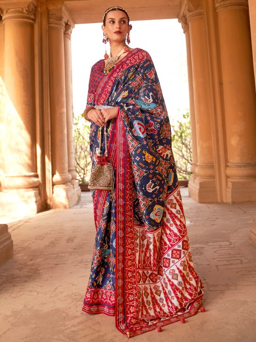 Multi Color Patola Silk Saree (S0664)