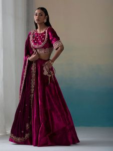 velvet lehenga for wedding