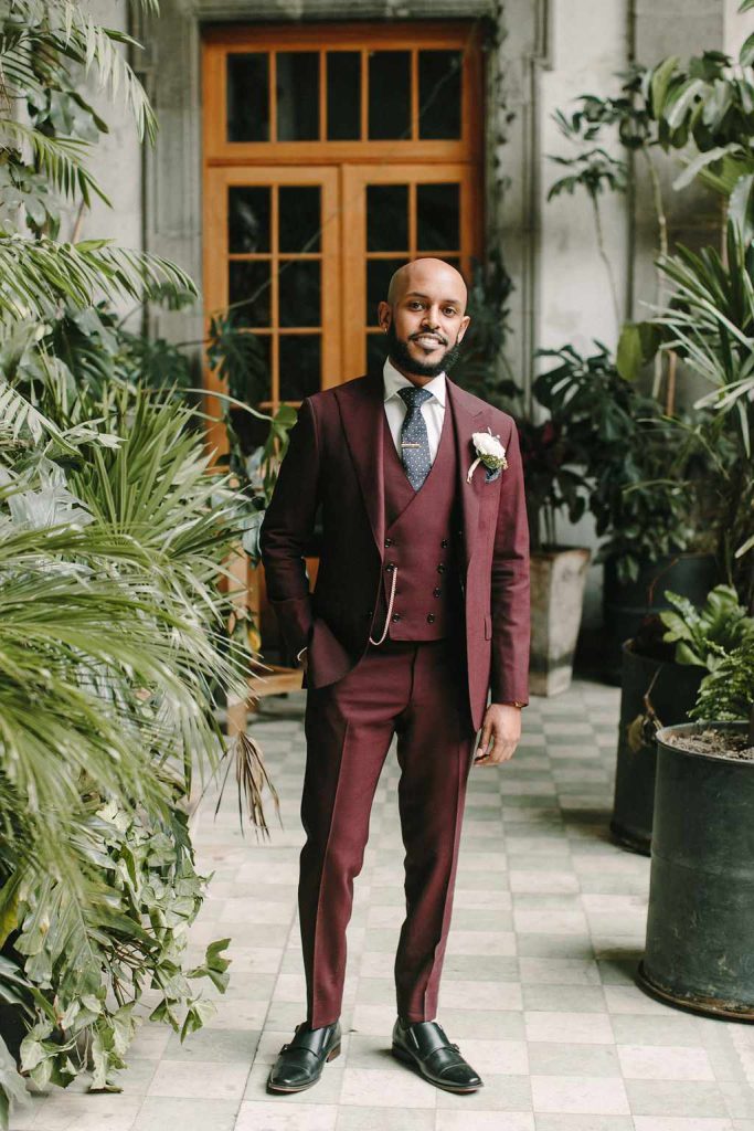 Burgundy Tuxedo Suits For Men