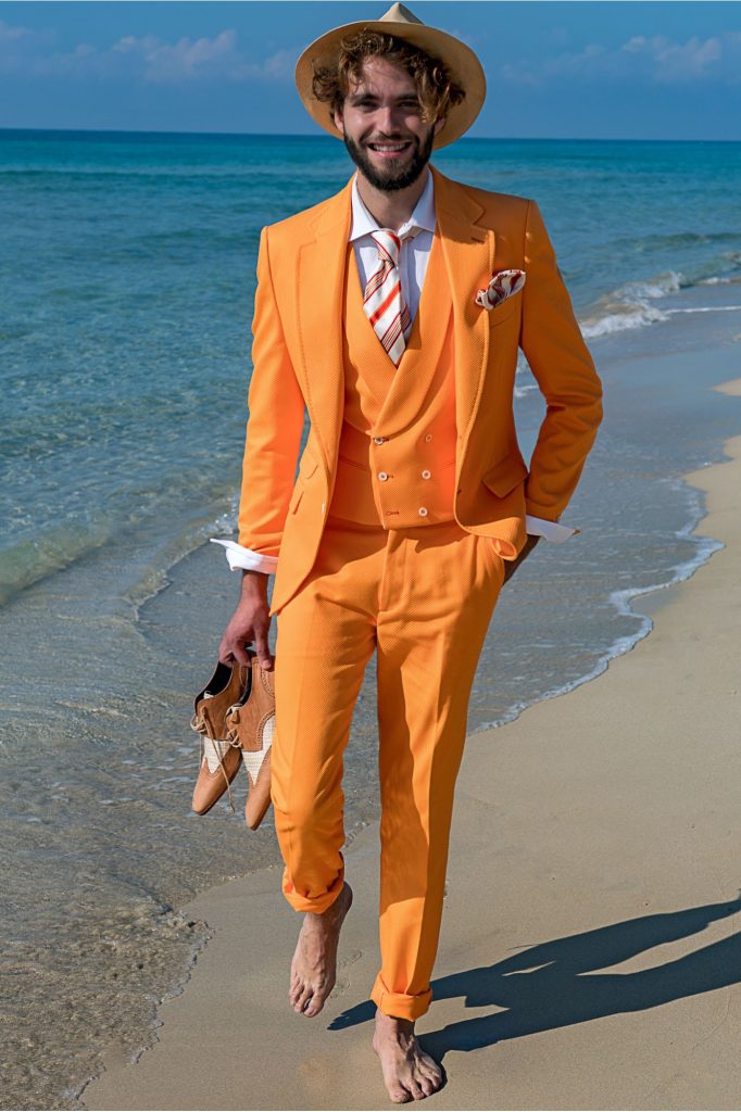 Orange Tuxedo Suits For Men