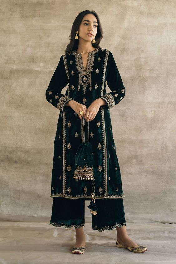 pakistani dresses velvet style