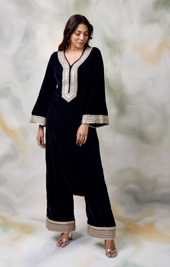 Velvet salwar suit designs in for Traditional styles