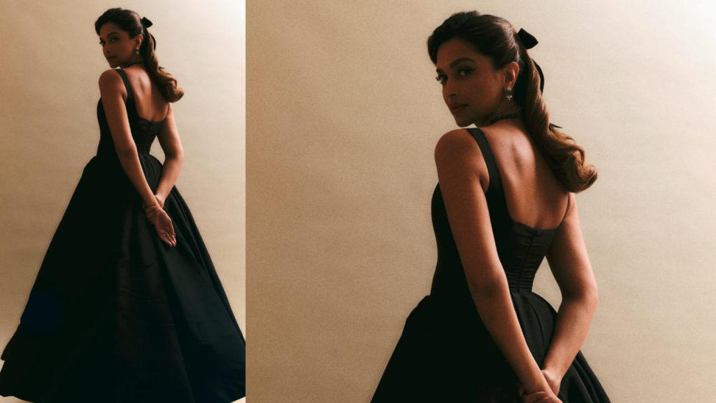 Deepika Padukone in a Black Dress - Vintage Style