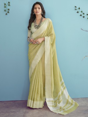 Cotton or Linen Saree styling for Farewell