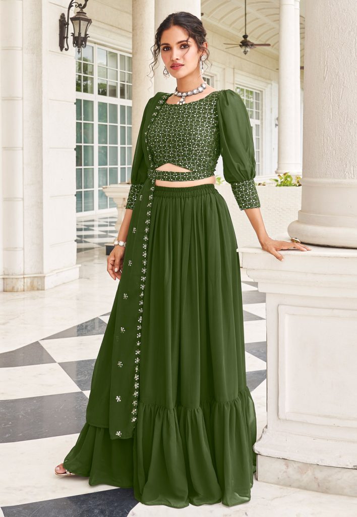 sleeve lehenga